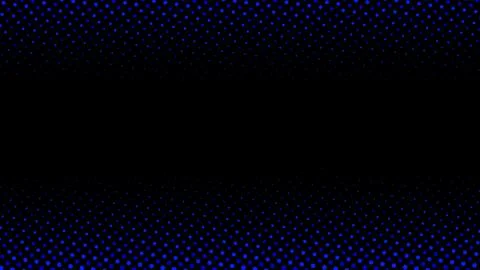 Blue halftone dots on black background Stock Illustration