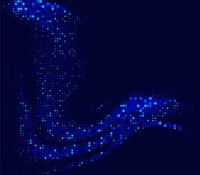 Blue Halftone Dots Wavy  line Background, An abstract blue vector halftone Stock Illustration