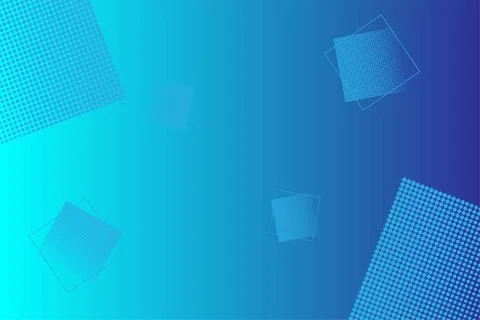 Blue Halftone Geometric Background with Modern Abstract Shapes Stock Illustration