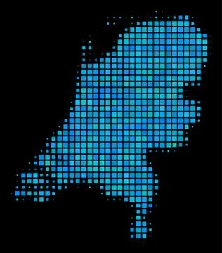 Blue Halftone Netherlands Map Stock Illustration