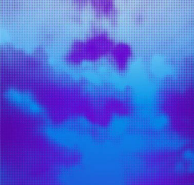 Blue Halftone Sky with Clouds Vector Backround Stock Illustration