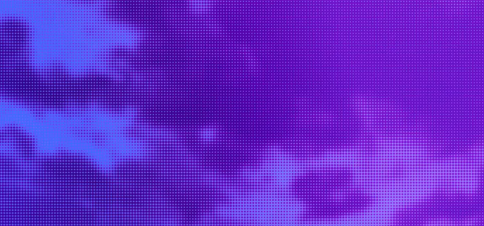 Blue Halftone Sky with Clouds Vector Backround Stock Illustration