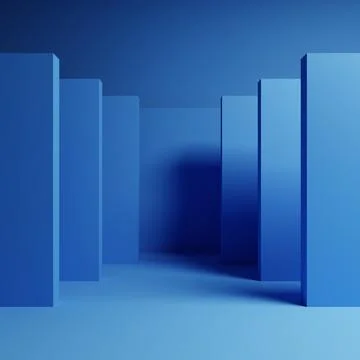 Blue hall background 3d rendering illustration Stock Illustration
