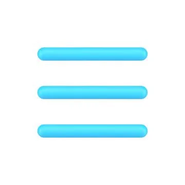Blue hamburger menu 3d icon for website ui Stock Illustration