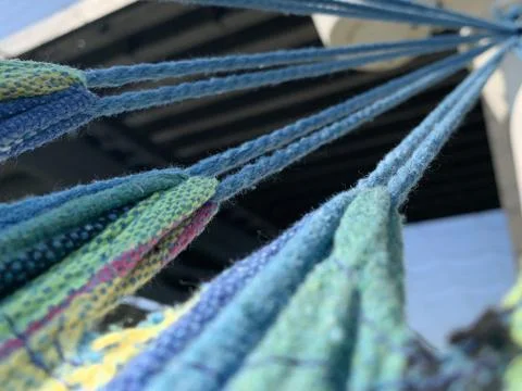 Blue hammock close up Stock Photos