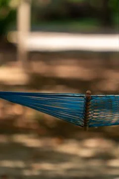 Blue hammock in the forest Stock Photos