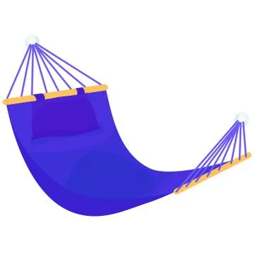 Blue hammock on a white background Stock Illustration