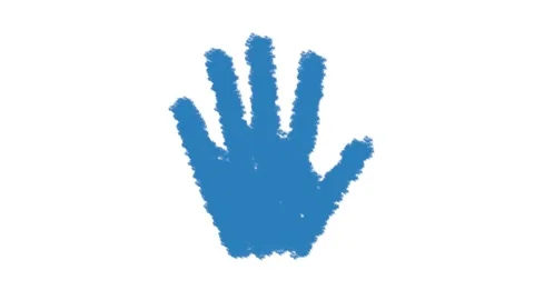 Blue hand 4K Stock Footage 197487061