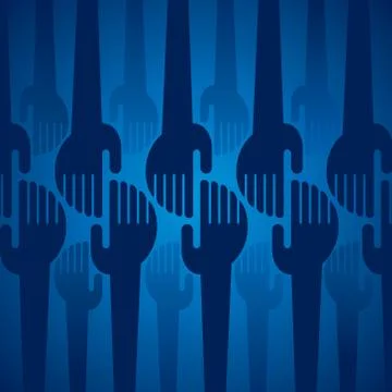 Blue hand background concept Illustrazione stock