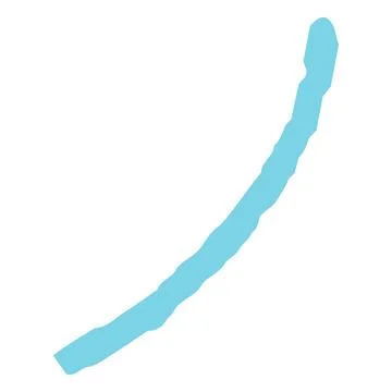 Blue hand drawn crayon stripe, vector pencil texture strip, chalk curve line Stock Illustration