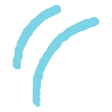 Blue hand drawn crayon two stripes, pencil texture strips, chalk curve lines Stock Illustration