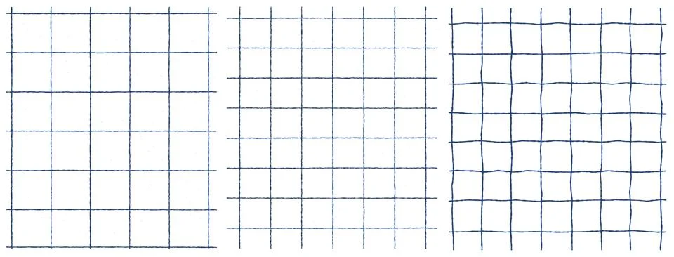 Blue hand drawn grid paper textures set notebook graph lines Иллюстрация