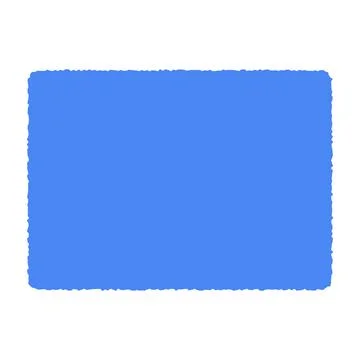 Blue Hand drawn organic rectangular frame, abstract text box with doodle bubb Stock Illustration