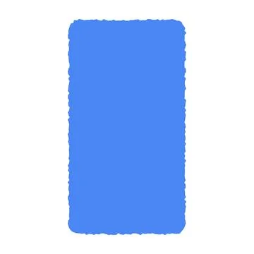 Blue Hand drawn organic rectangular frame, abstract text box with doodle bubb Stock Illustration