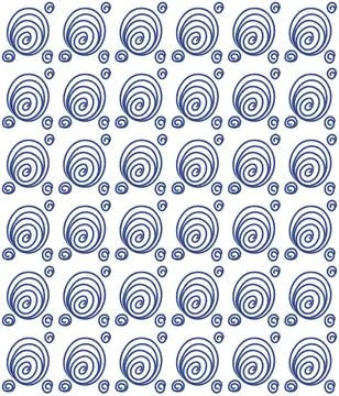 Blue Hand Drawn Spiral Circle Pattern Stock Illustration