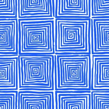 Blue hand-drawn spirals Stock Illustration