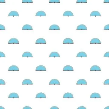 Blue hand fan repeating pattern background Stock Illustration