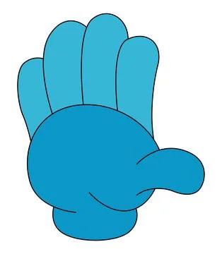 Blue hand with gloves vector illustration Stock Illustration