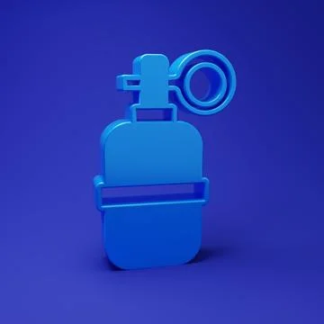 Blue Hand grenade icon isolated on blue background. Bomb explosion. Minimal.. Stock Illustration