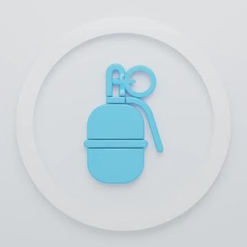 Blue Hand grenade icon isolated on white background. Bomb explosion. Minima.. Stock Illustration