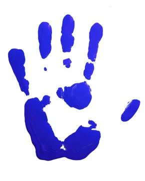 Blue hand-print Stock Illustration