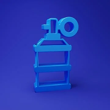 Blue Hand smoke grenade icon isolated on blue background. Bomb explosion. M.. Stock Illustration
