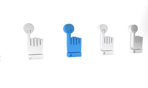 Blue Hand touch and tap gesture icon isolated on white background. Click he.. イラスト素材