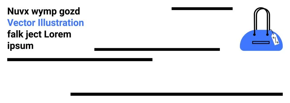 Blue Handbag Icon with Text Elements and Minimalist Design Layout Stock Illustration