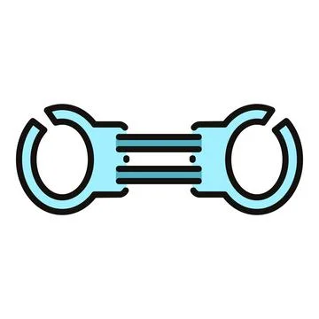 Blue handcuffs representing crime, security, and arrest concept Stock Illustration