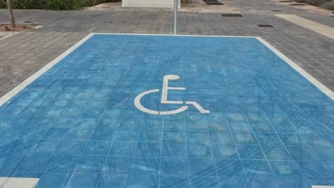 Blue Handicapped Parking Space Stock Footage 250456448