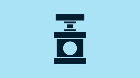 Blue Handle detonator for dynamite icon isolated on blue background. 4K Video Stock Footage 231478762
