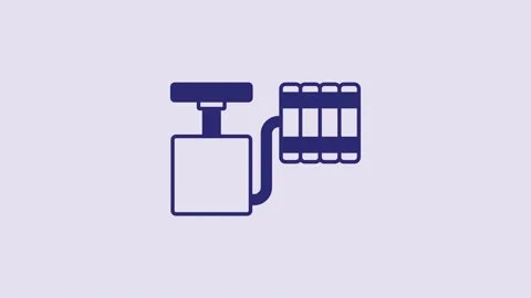 Blue Handle detonator for dynamite icon isolated on purple background. 4K Video Stock Footage 232854310