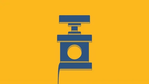 Blue Handle detonator for dynamite icon isolated on orange background. 4K Video Stock Footage 234715576