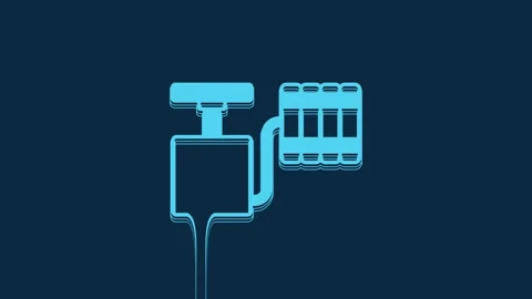 Blue Handle detonator for dynamite icon isolated on blue background. 4K Video Stockbeeldmateriaal 235936479