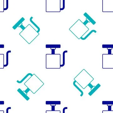 Blue Handle detonator for dynamite icon isolated seamless pattern on white 库存插图