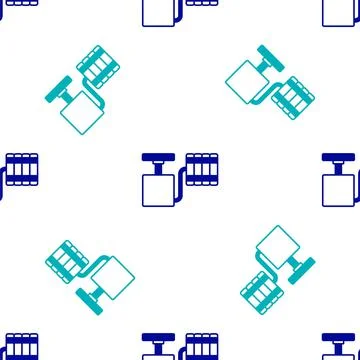 Blue Handle detonator for dynamite icon isolated seamless pattern on white 스톡 일러스트