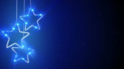 Blue hanging stars loop background Stock Footage 34993820