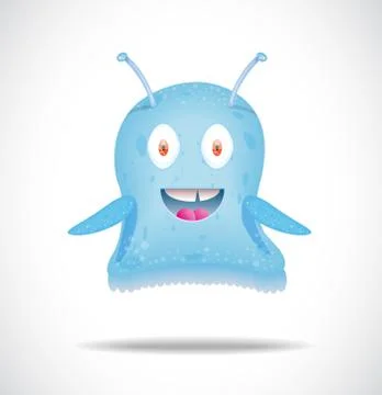 Blue happy alien. Stock Illustration
