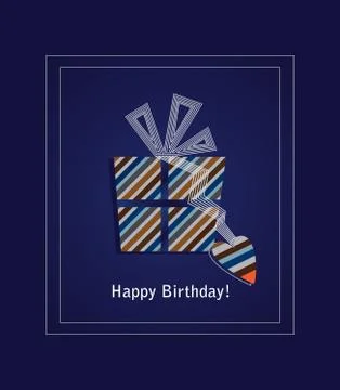 Blue happy birthday card Stock Illustration