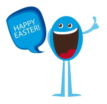 Blue happy easter isolated over white background vector Stock Illustration