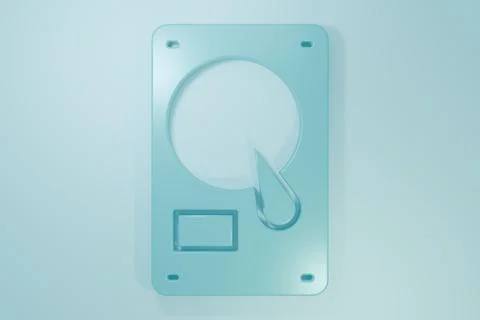 Blue Hard disk drive HDD icon isolated on blue background. Minimalism conce.. Stock Illustration