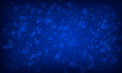 Blue hashtag random pattern background. Illustration. Stockillustratie