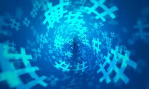 Blue hashtag random pattern background. 스톡 사진