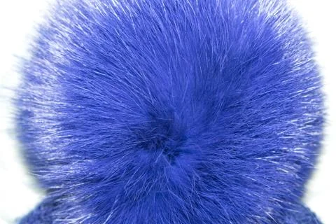 Blue hat pompon close up Stock Photos