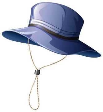 Blue hat with string Illustrazione stock