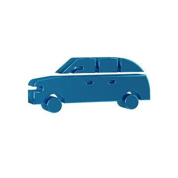 Blue Hatchback car icon isolated on transparent background. Stock Illustration