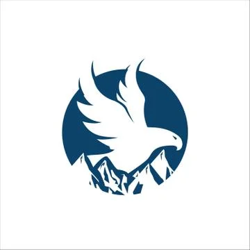 Blue hawk falcon eagle vector Logo design icon illustration Template Stock Illustration