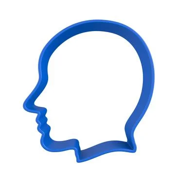 Blue head on white background. Isolated 3D illustration Stock Illustration