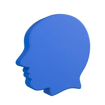 Blue head on white background. Isolated 3D illustration Stock Illustration