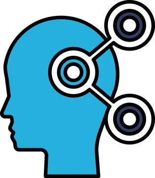 A blue head with a white circle on it Illustrazione stock